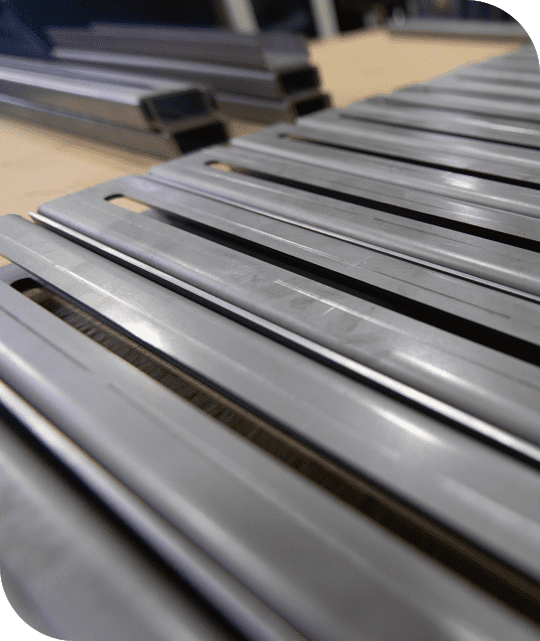 close up of several, identical metal pieces