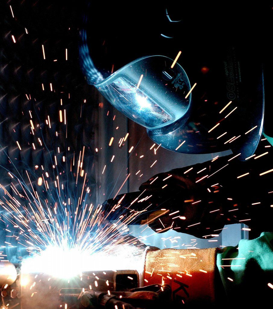 mig welder with face mask